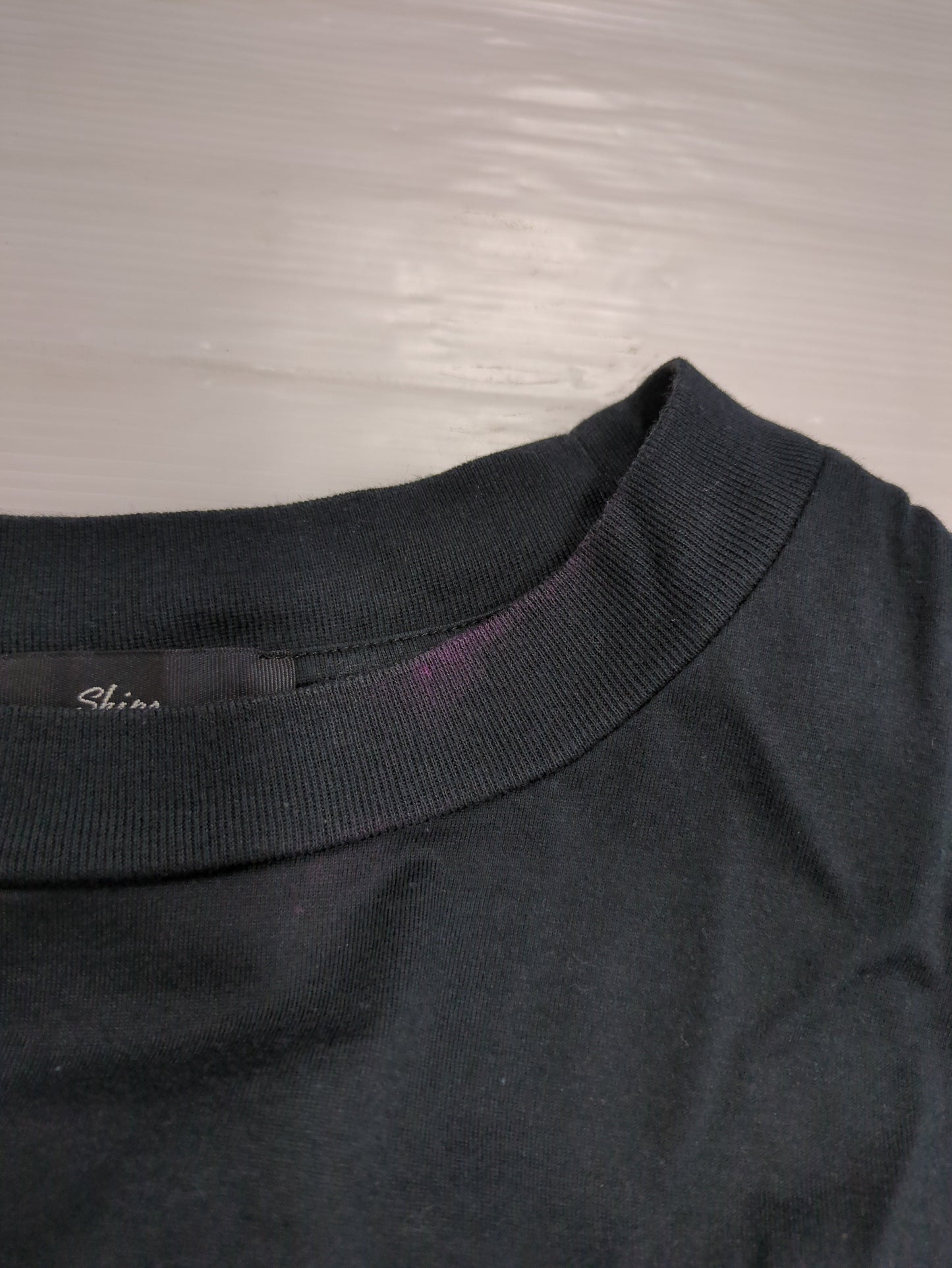 SHIPS Primary Navy Label:コットンショートスリーブプルオーバー