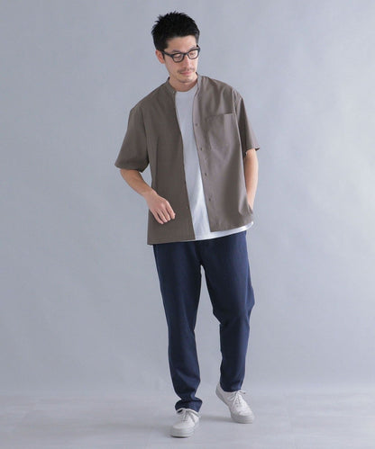 SHIPS:〈ウォッシャブル〉ウール×SOLOTEX(R) リラックスフィット バンドカラーシャツ S/S
