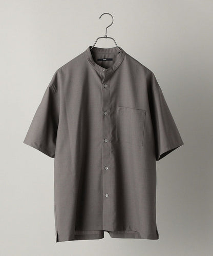 SHIPS:〈ウォッシャブル〉ウール×SOLOTEX(R) リラックスフィット バンドカラーシャツ S/S