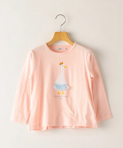 SHIPS KIDS:バックフリル チュール プリント TEE(100〜130cm)