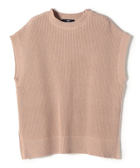 SHIPS Colors : コットン 畦編み ベスト