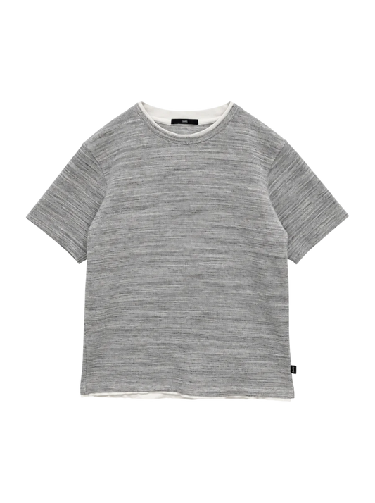 SHIPS: フェイクレイヤード ピケ クルーネック Tシャツ