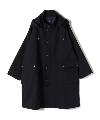 SHIPS Primary Navy Label:ウール フード コート