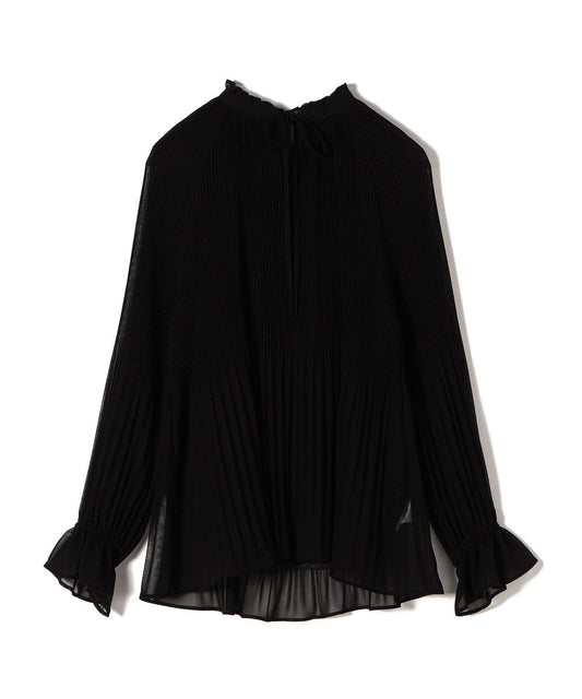 〈手洗い可能〉プリーツシフォンブラウス
