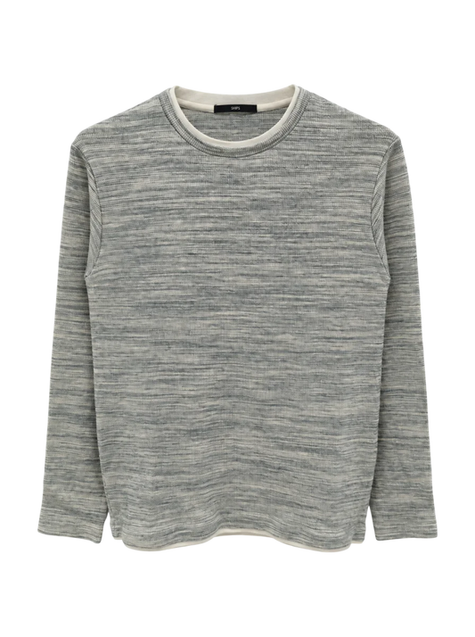 SHIPS: ワッフル フェイクレイヤード クルーネック Tシャツ (ロンT) 22SS