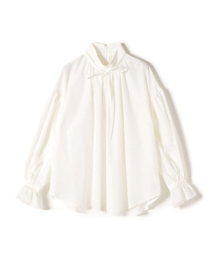 〈手洗い可能〉ハイネックリボンブラウス
