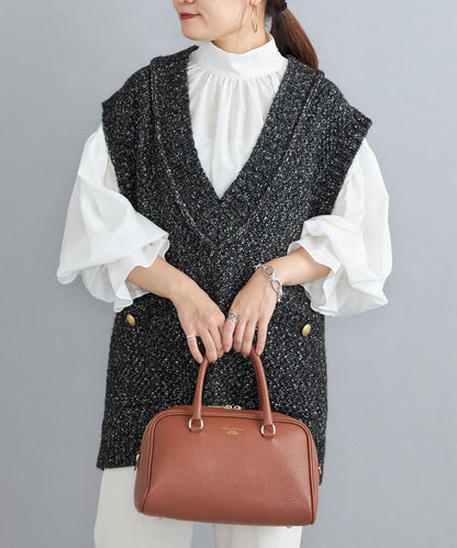 〈手洗い可能〉ハイネックリボンブラウス