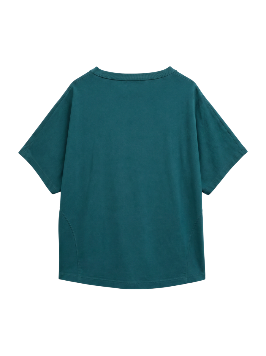 〈UVカット/汗染み防止〉USAコットンドルマンスリーブステッチTEE