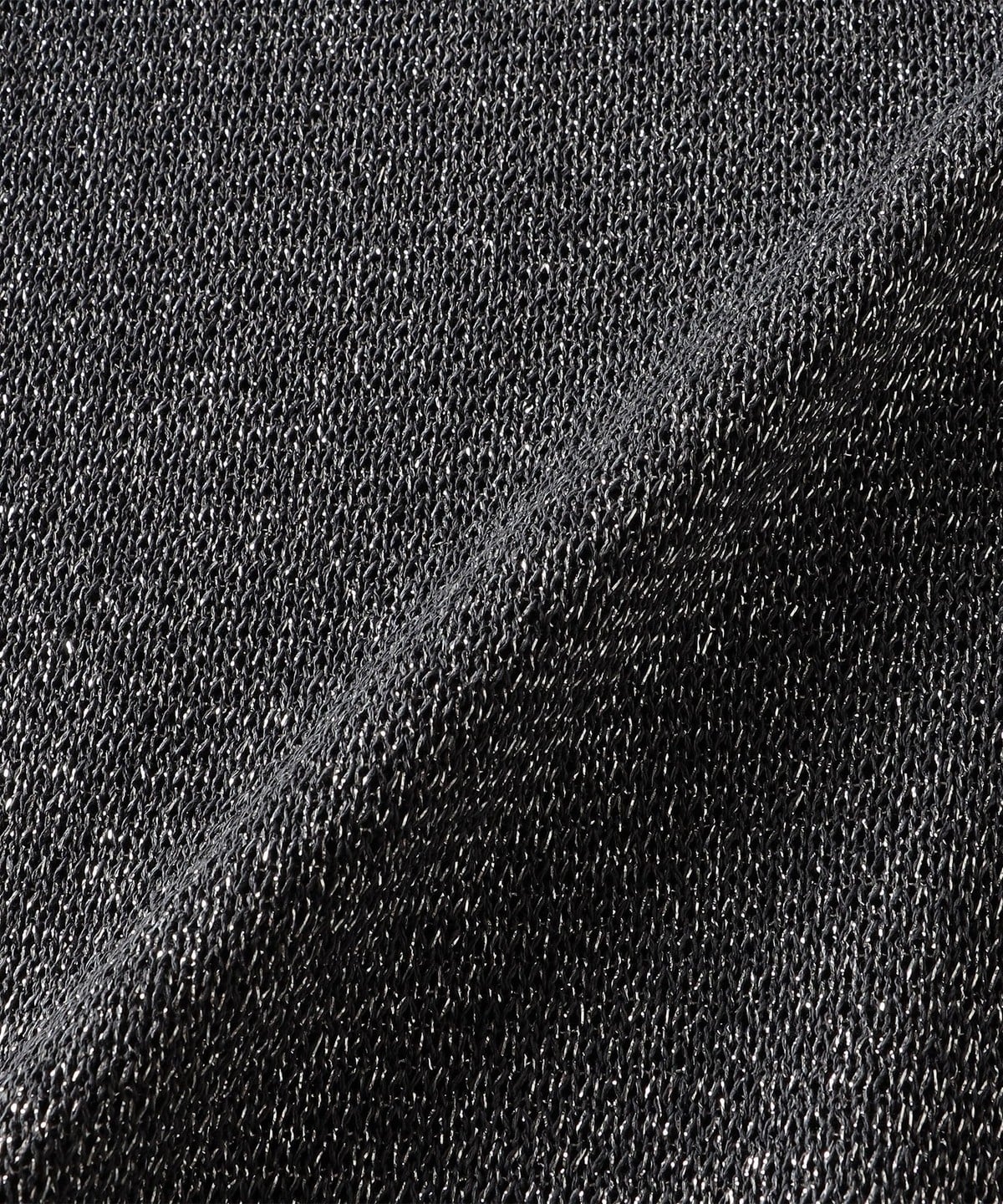 〈手洗い可能〉ラメ混 ペーパー 編地 コンビ プルオーバー