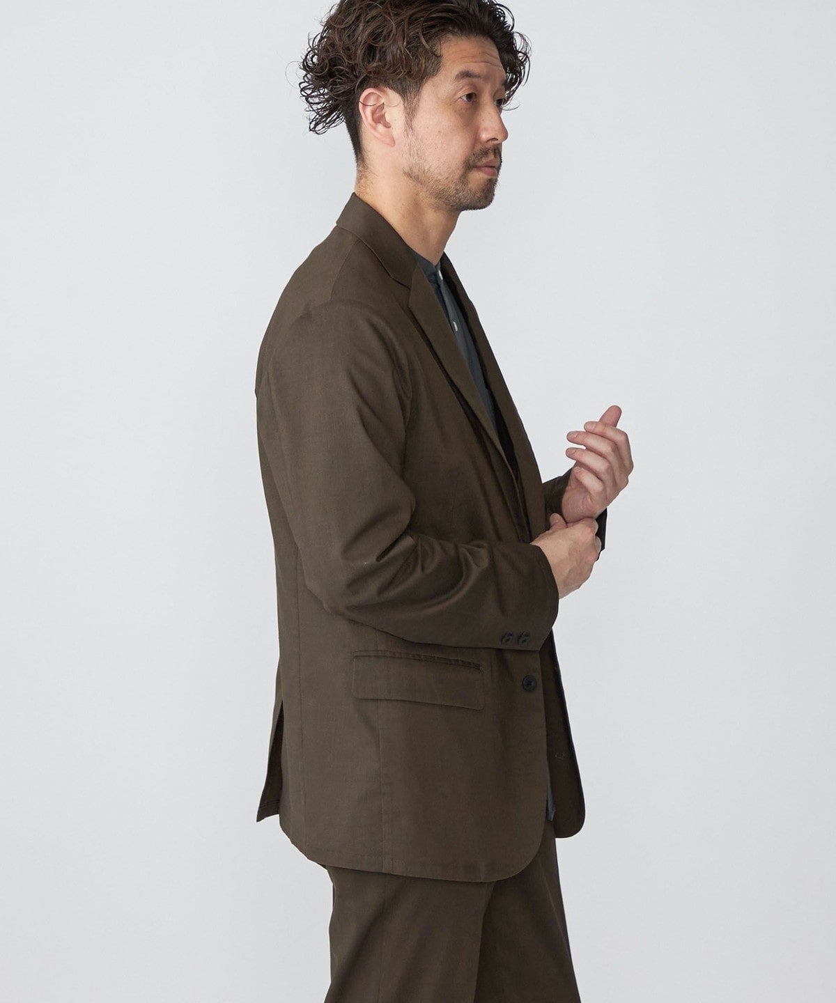 SHIPS:〈手洗い可能〉リネン トロピカル SOLOTEX(R) ジャケット (セットアップ対応)