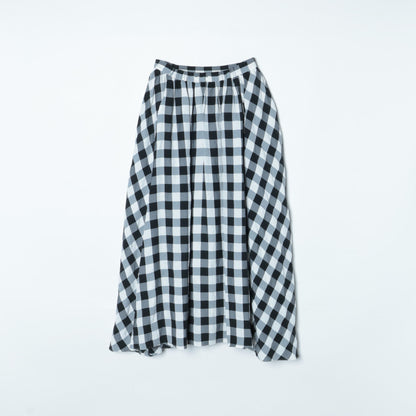 〈手洗い可能〉ギンガムチェックギャザースカート