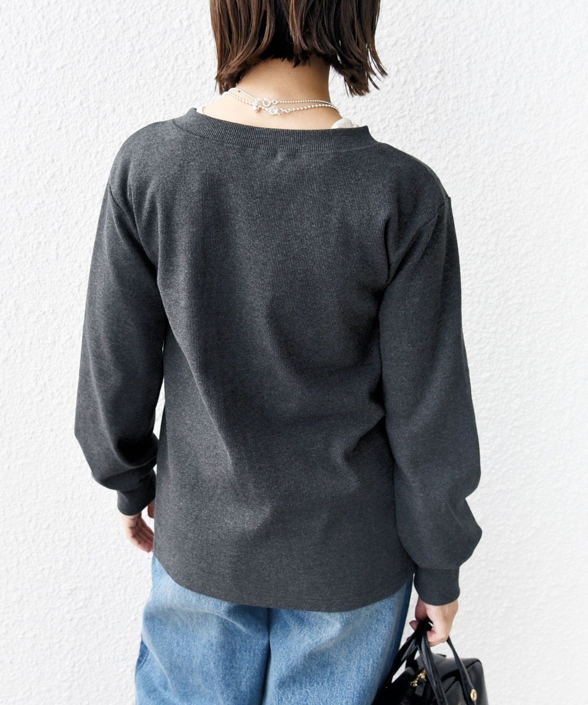 【WEB限定】〈手洗い可能〉ベア テレコ ミドル カーディガン