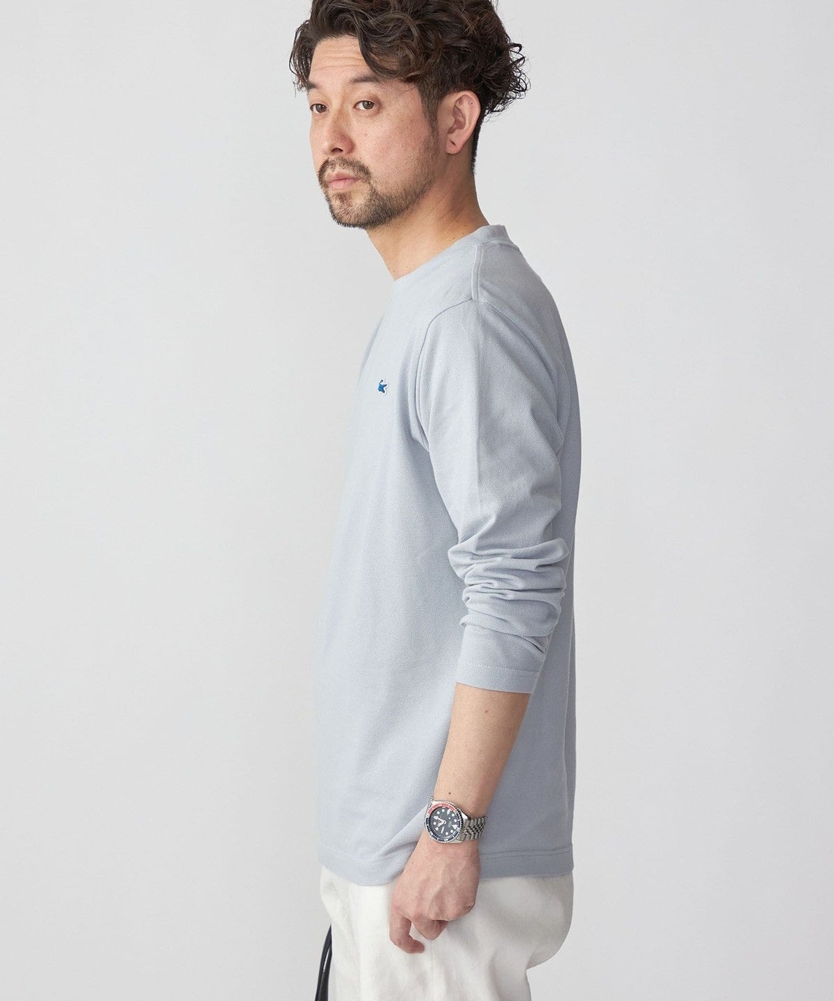 【SHIPS別注】LACOSTE: ガーメントダイ ピケ ロングスリーブ Tシャツ (ロンT)