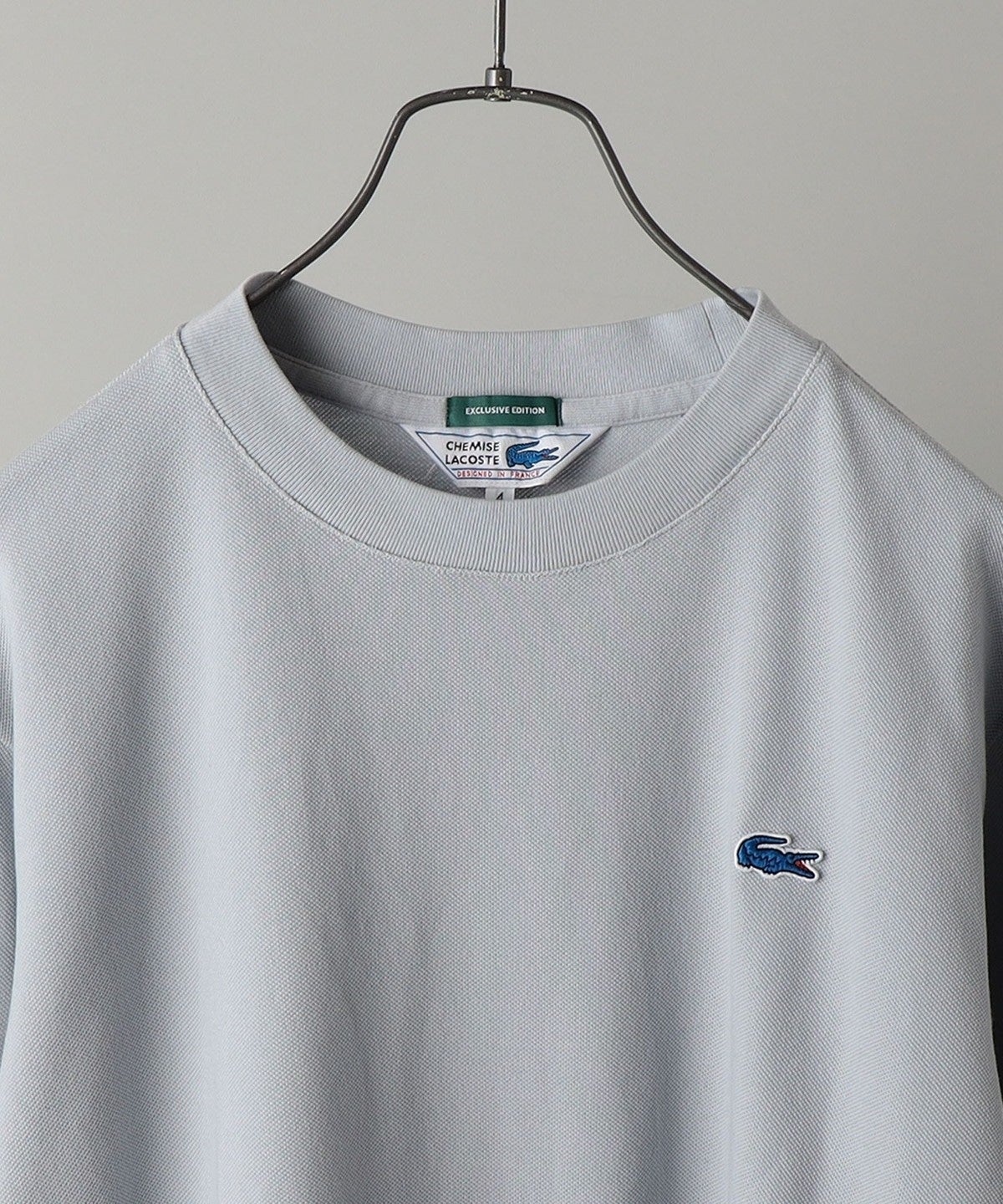 【SHIPS別注】LACOSTE: ガーメントダイ ピケ ロングスリーブ Tシャツ (ロンT)