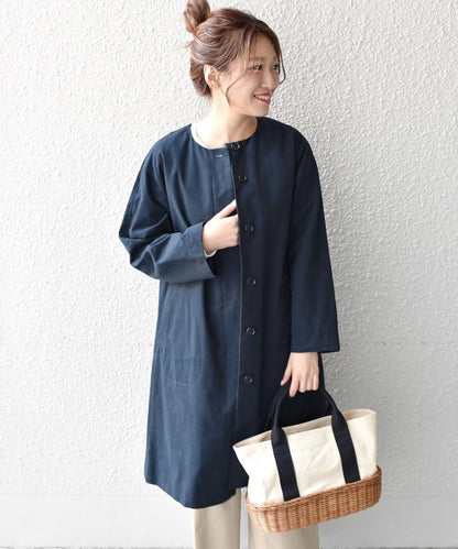 liflattie ships:ノーカラーライナーコート