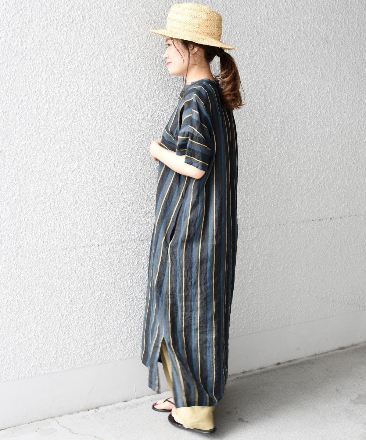 liflattie ships:マルチストライププルオーバーワンピース