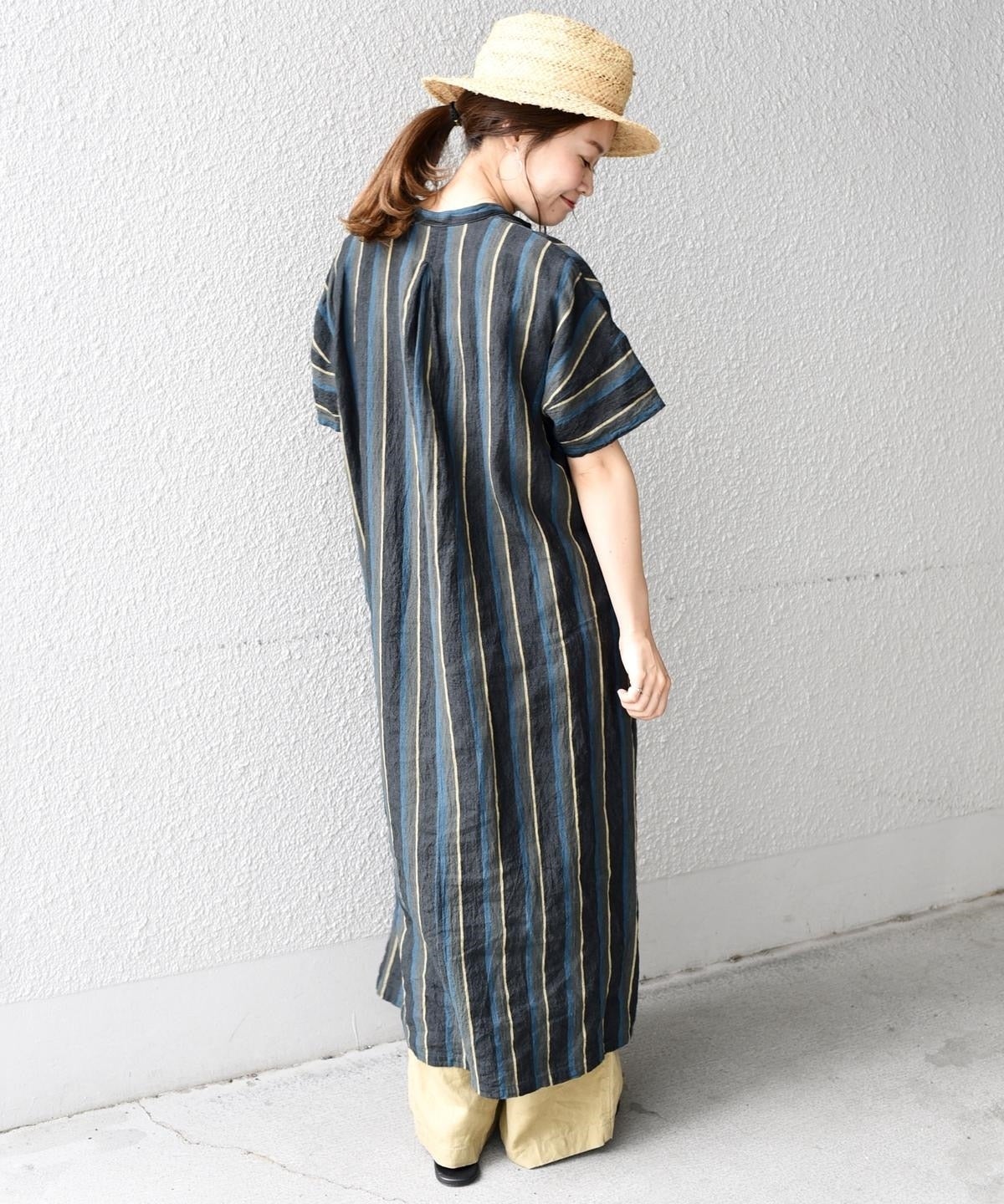 liflattie ships:マルチストライププルオーバーワンピース