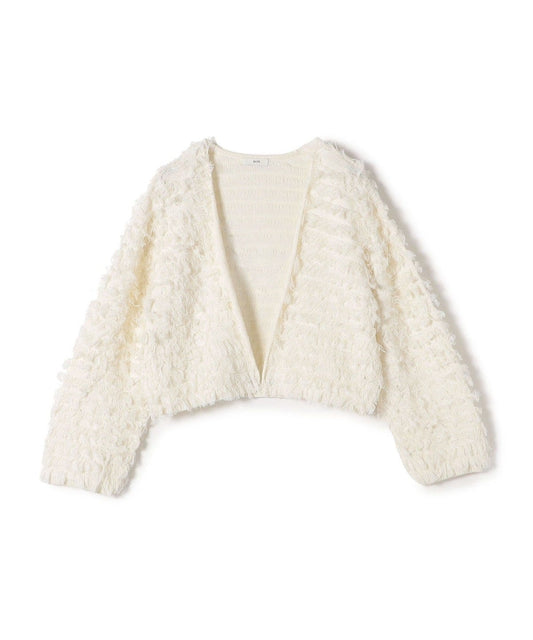 〈手洗い可能〉ギマ フリンジ ショート カーディガン