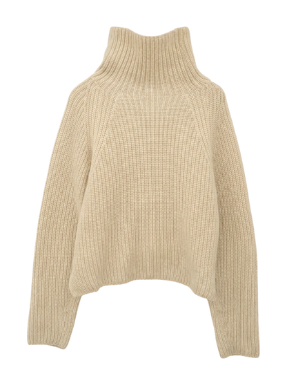 UHR:BACK OPEN HIGHNECK KNIT