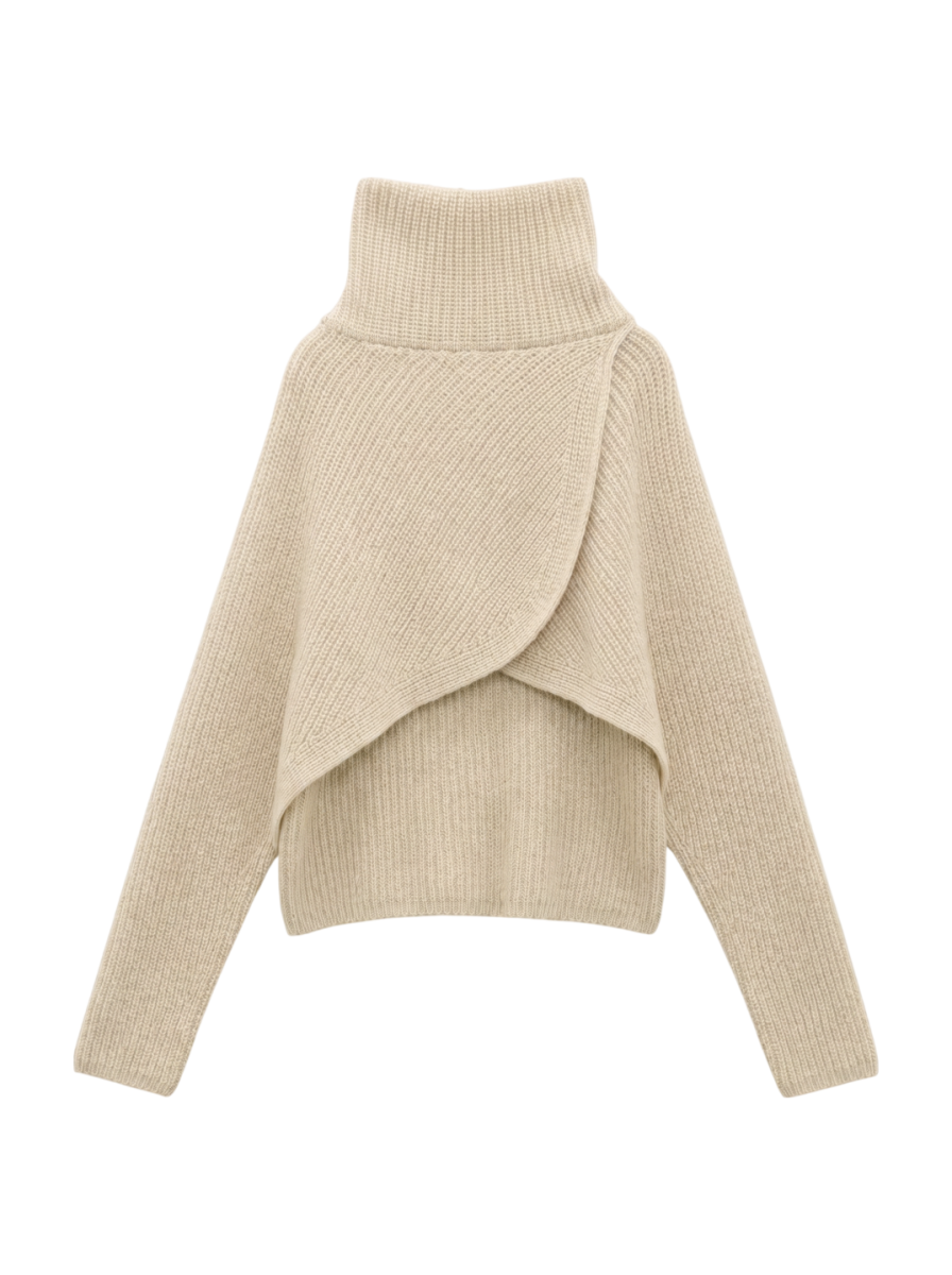 UHR:BACK OPEN HIGHNECK KNIT