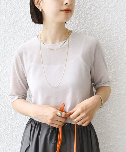 〈手洗い可能〉シアー ショートスリーブ プルオーバー