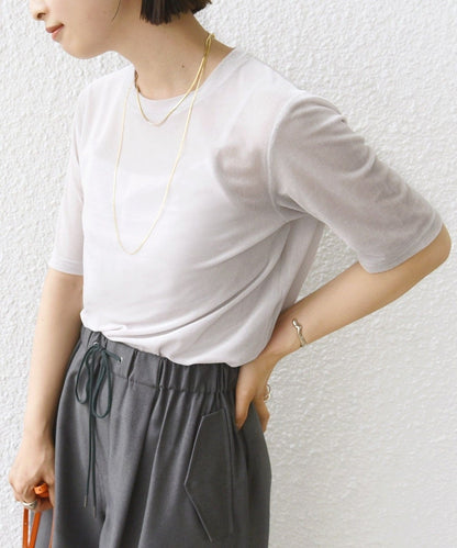 〈手洗い可能〉シアー ショートスリーブ プルオーバー
