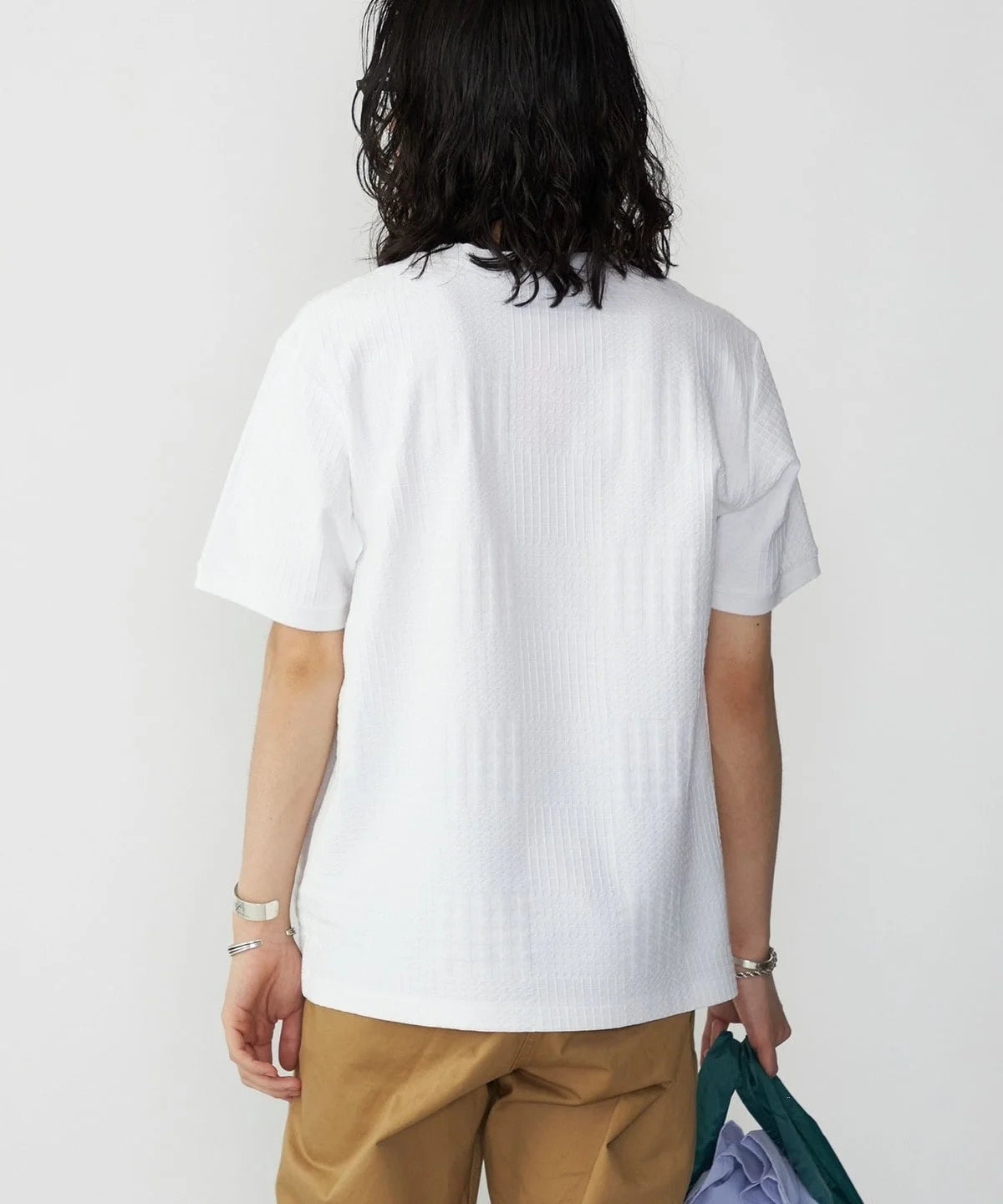 SHIPS: リンクス ジャカード ブロック クルーネック Tシャツ