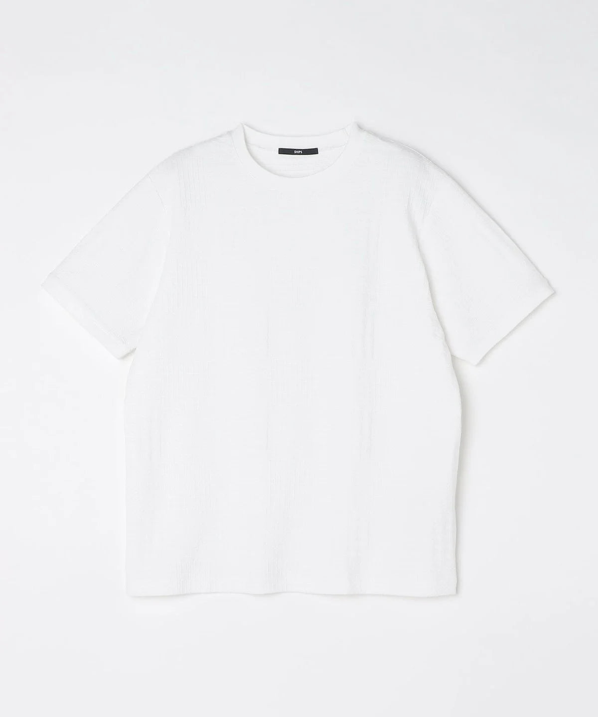 SHIPS: リンクス ジャカード ブロック クルーネック Tシャツ