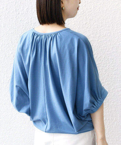 〈洗濯機可能〉ドルマン ギャザー ブラウス TEE