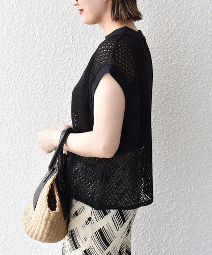 〈手洗い可能〉ラッセル レース フレンチスリーブ プルオーバー