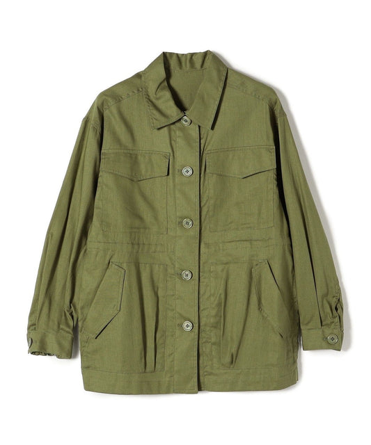 〈手洗い可能〉綿麻 ミリタリー オーバー ジャケット