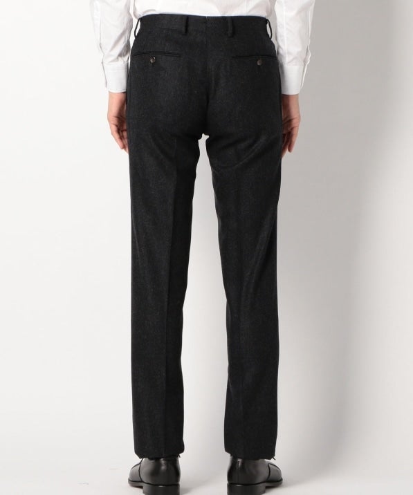 SD: フラノ ノープリーツ メランジ ピンヘッド パンツ(ダークグレー)