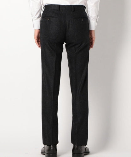 SD: フラノ ノープリーツ メランジ ピンヘッド パンツ(ダークグレー)