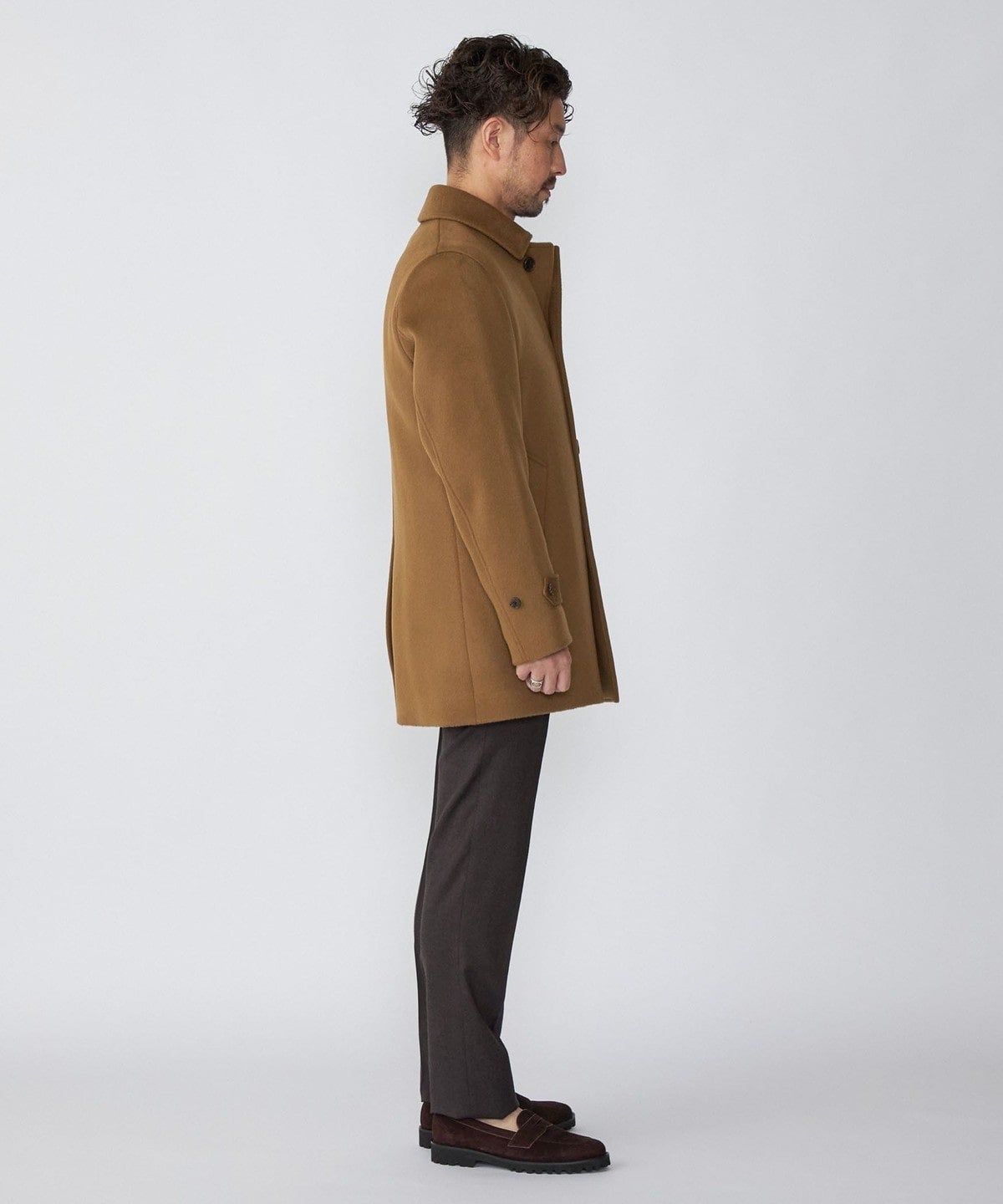 SHIPS: メリノウール 無地 ダブルフェイス ショート カーコート