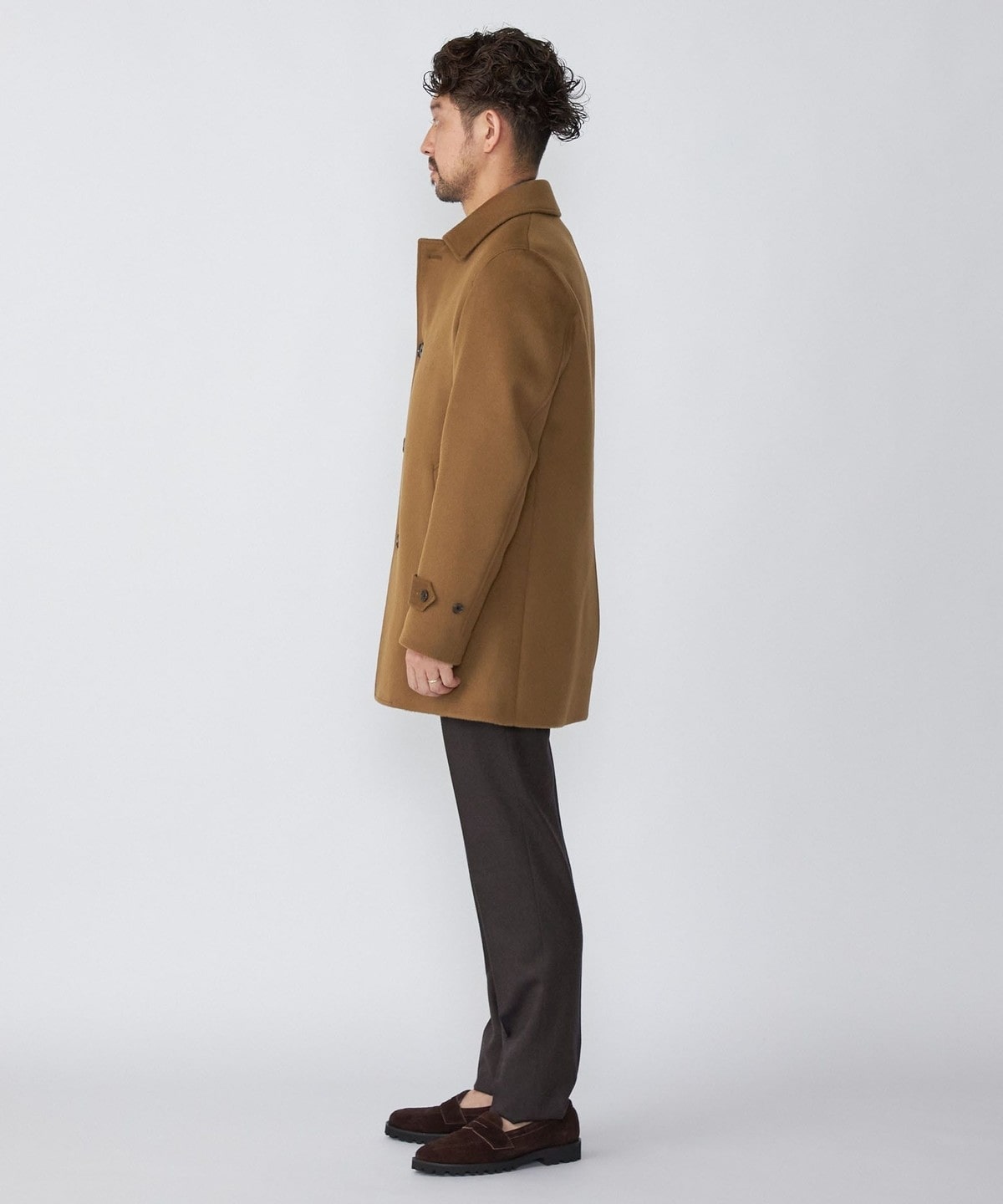 SHIPS: メリノウール 無地 ダブルフェイス ショート カーコート