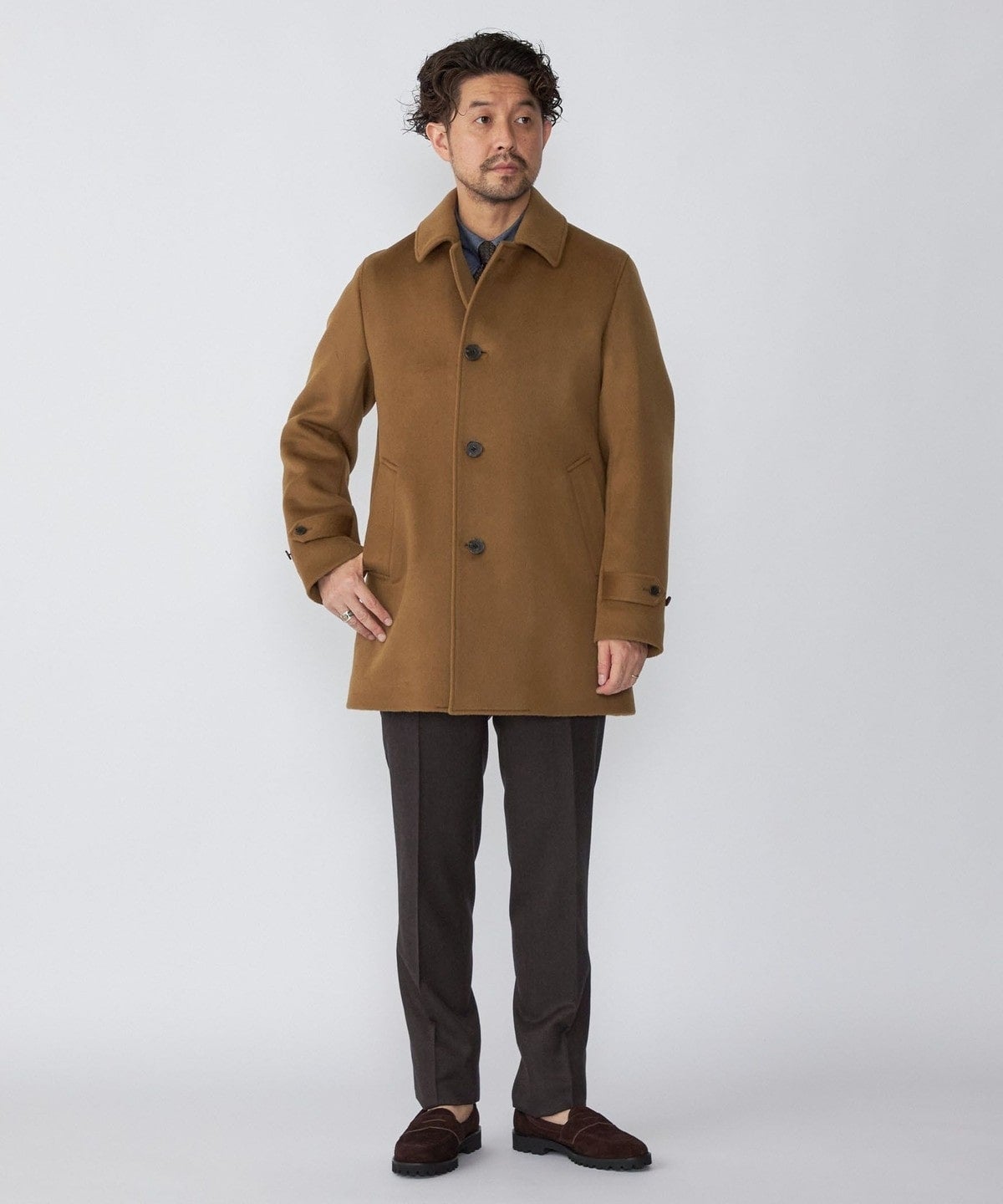 SHIPS: メリノウール 無地 ダブルフェイス ショート カーコート