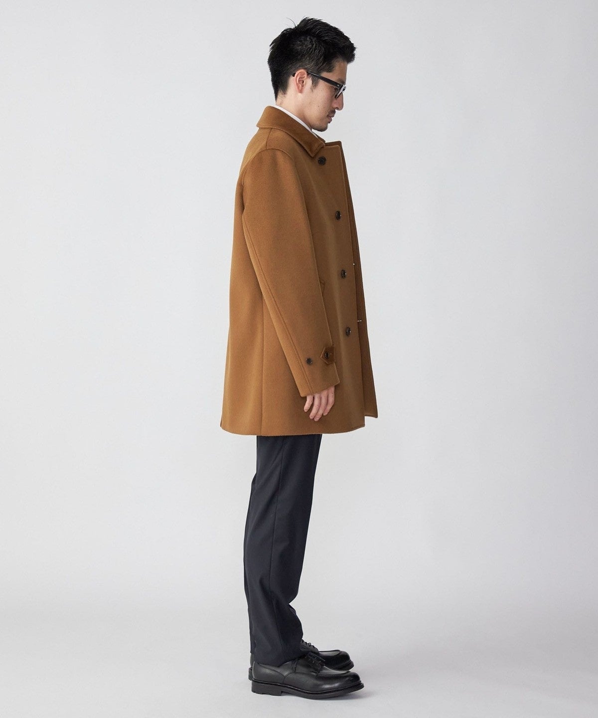 SHIPS: メリノウール 無地 ダブルフェイス ショート カーコート