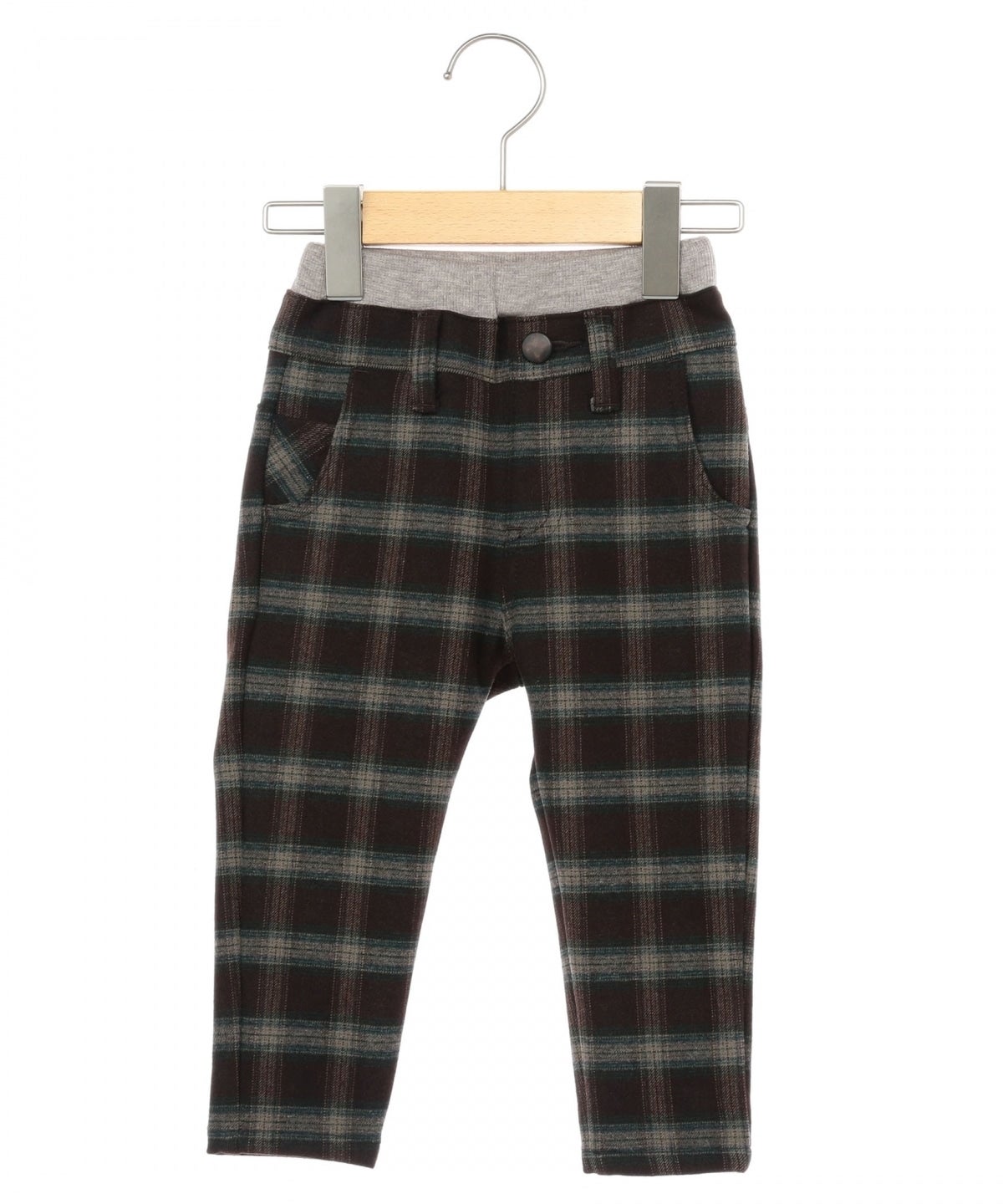 SHIPS KIDS:ダブルウエスト チェック ストレッチ パンツ 1 (80〜90cm)