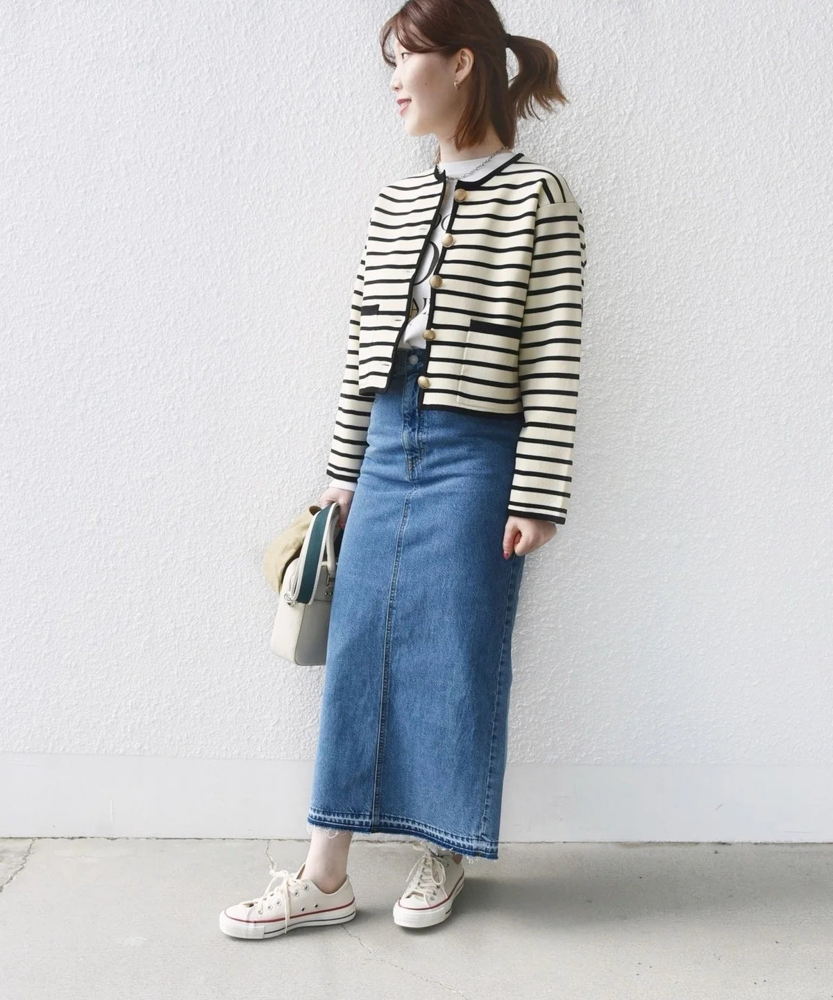 〈手洗い可能〉 ミラノリブ ゴールド ボタン ニット ジャケット 24SS
