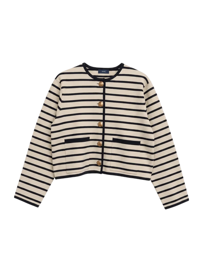 〈手洗い可能〉 ミラノリブ ゴールド ボタン ニット ジャケット 24SS