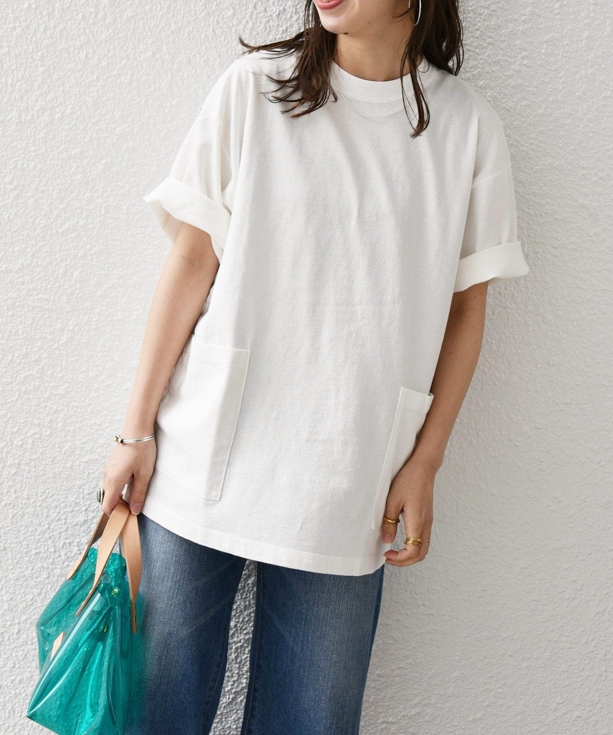 SHIPS any: "COTTON USA" 6oz オーバーサイズ キャンプポケット Tシャツ
