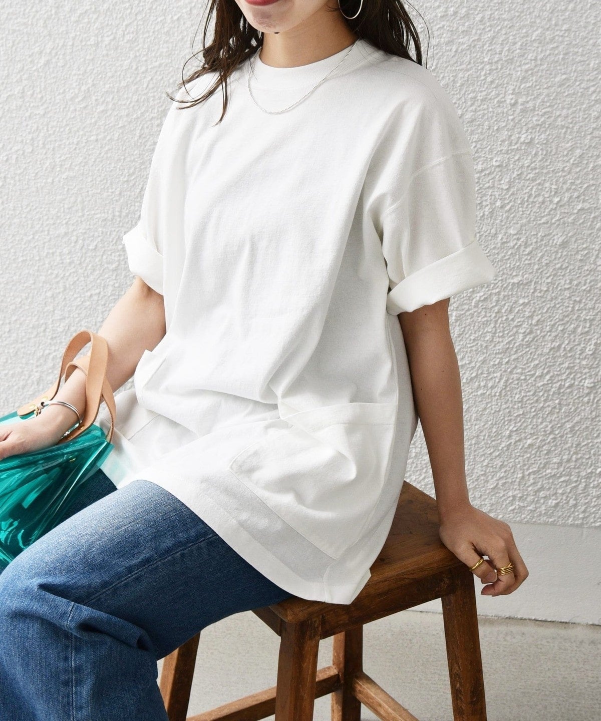 SHIPS any: "COTTON USA" 6oz オーバーサイズ キャンプポケット Tシャツ