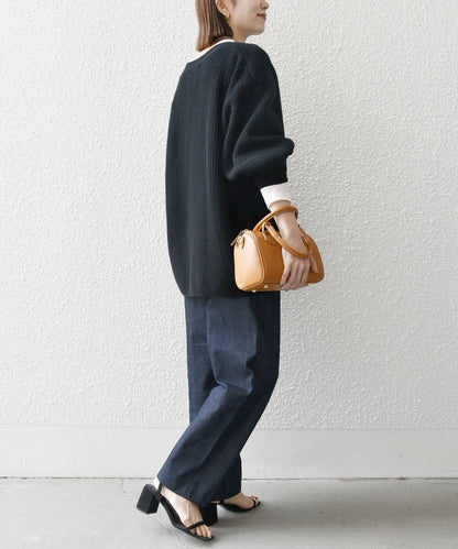 SHIPS any: AQUA カシミヤ ミックス ボートネック ニット プルオーバー