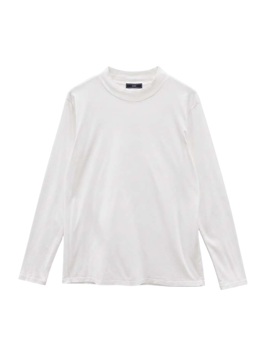 SHIPS: ALBINI モックネック ロングスリーブ Tシャツ
