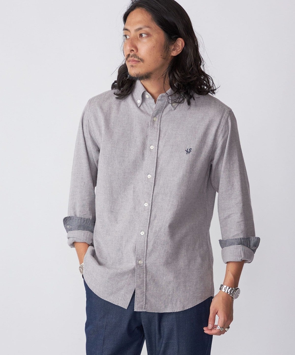 【WEB限定】SHIPS: MADE IN JAPAN ワンポイントロゴ 微起毛 ボタンダウンシャツ