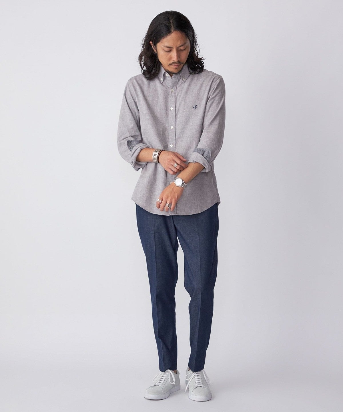 【WEB限定】SHIPS: MADE IN JAPAN ワンポイントロゴ 微起毛 ボタンダウンシャツ