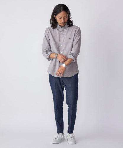 【WEB限定】SHIPS: MADE IN JAPAN ワンポイントロゴ 微起毛 ボタンダウンシャツ