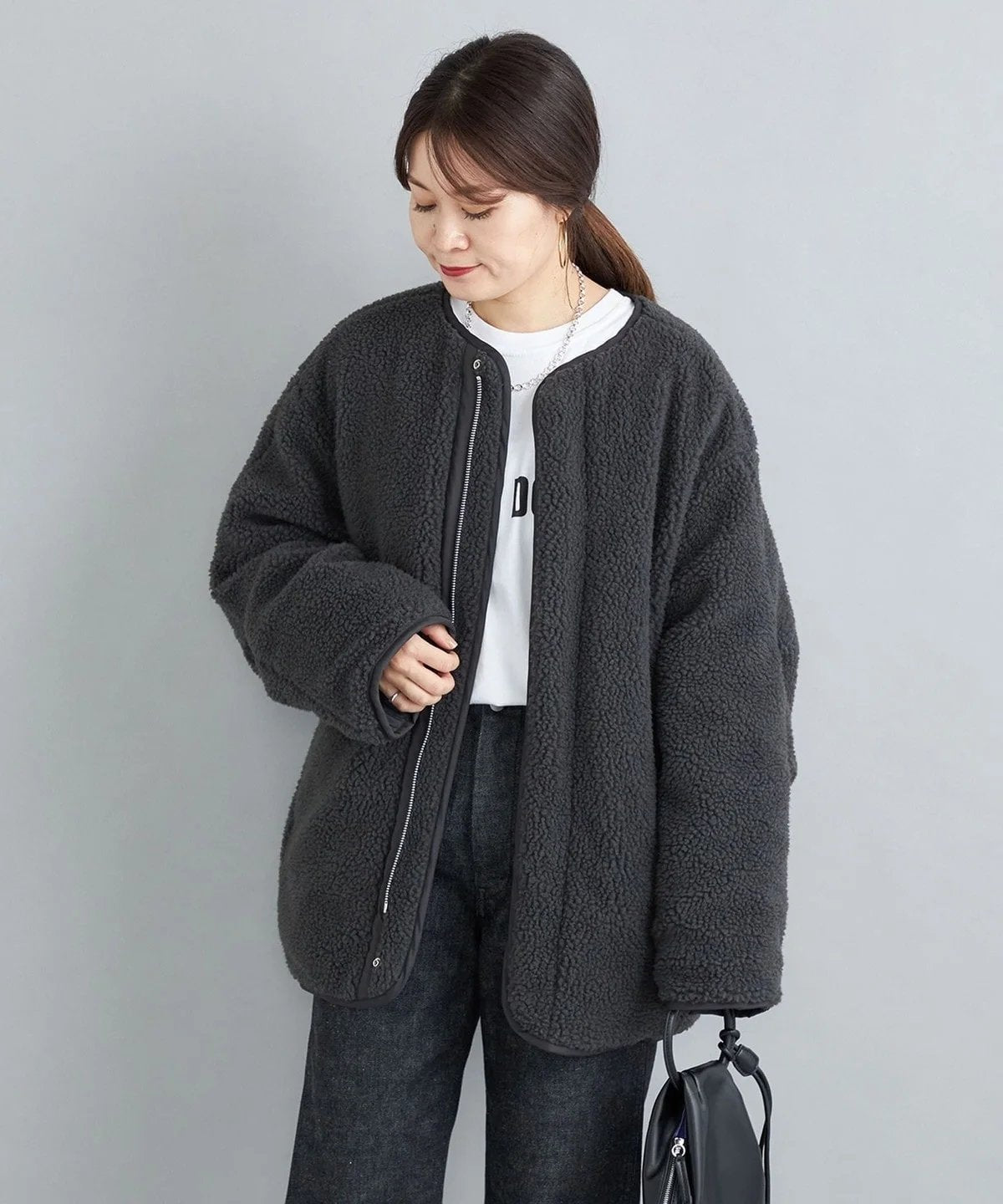 〈手洗い可能〉ボア × キルティング リバーシブル ブルゾン