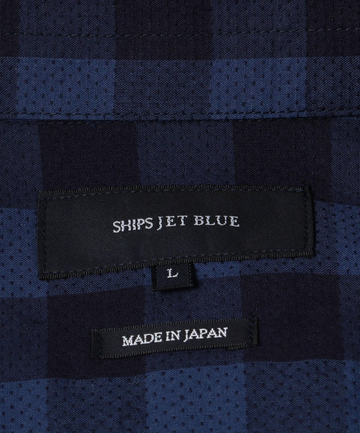 SHIPS JET BLUE: スタンドワイヤードビードット×チェックシャツ