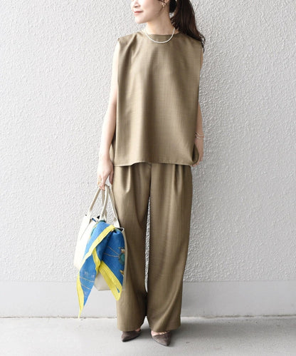 リネンライクスラブノースリーブプルオーバー